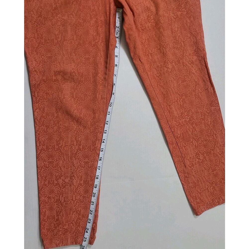 E39 by Eric Size 6 Rust Orange Printed Stretch Pants Women’s Slim Ankle Casual - Picture 8 of 9